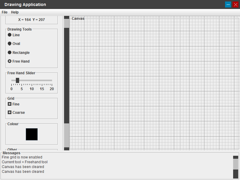 A screenshot of a drawing application implemented with mwindow