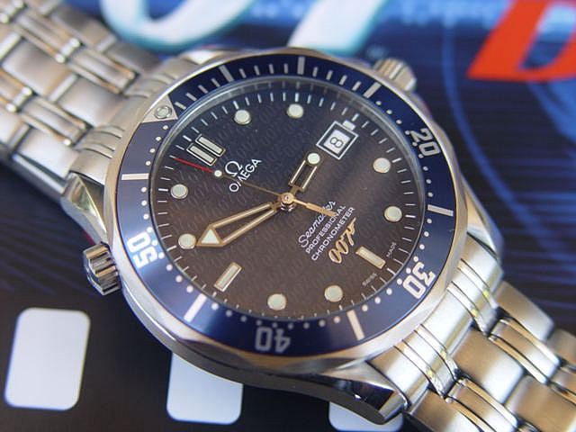 Omega seamaster watch showing James Bond logo